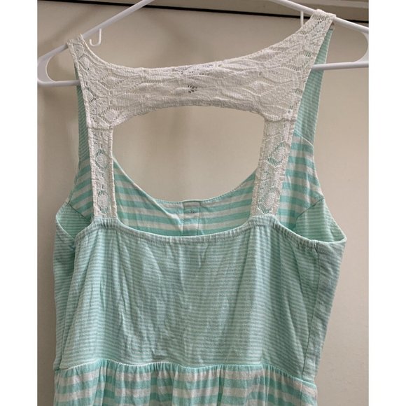 O’Neil Striped Sun dress Juniors S Small Off White Lace 100% Cotton sundress - Picture 5 of 7